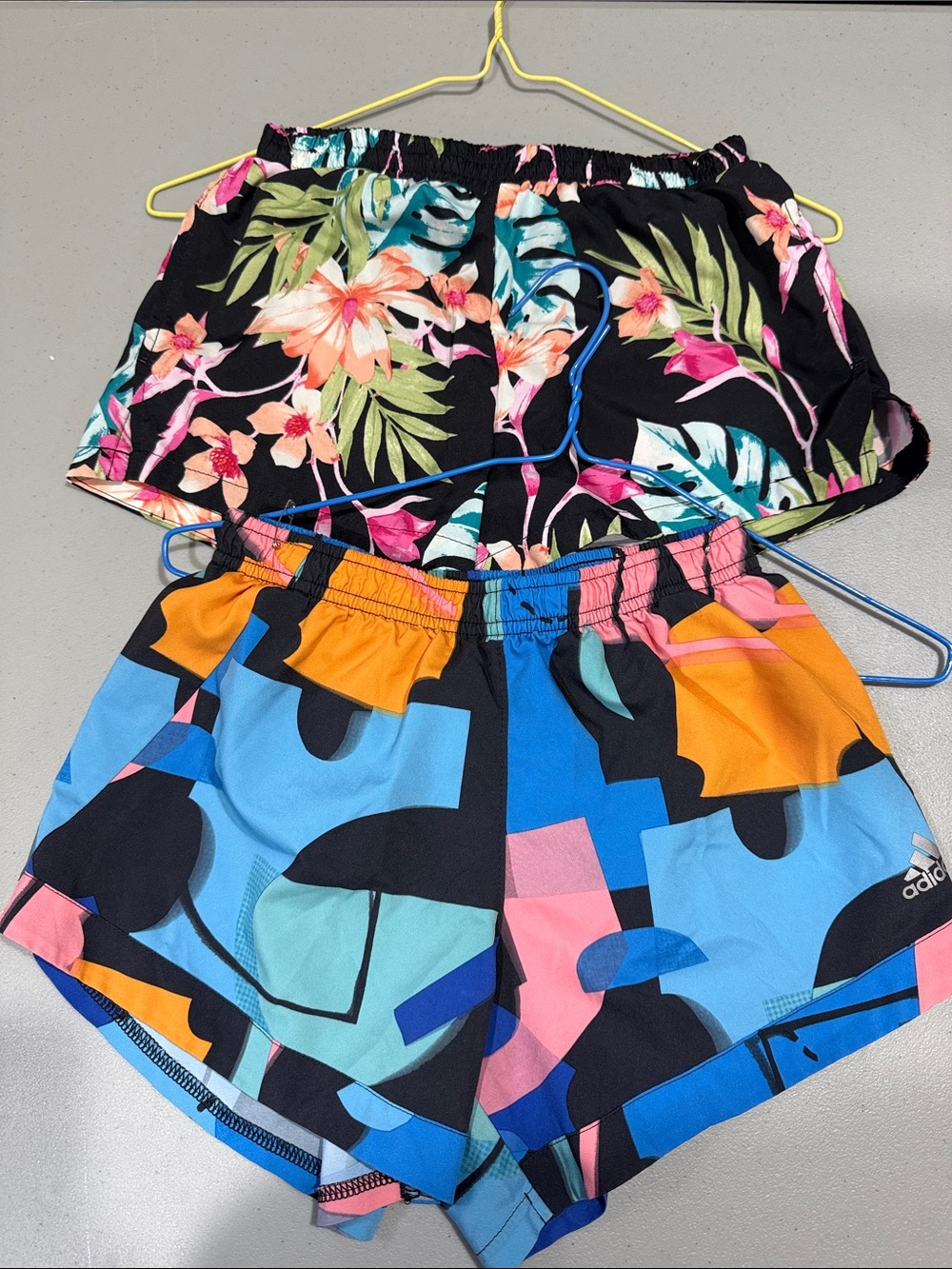 Old Navy Active floral shorts & Adidas Geometric Girls' Athletic Shorts